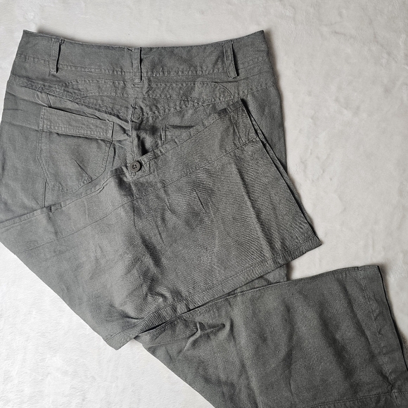 Sandro Linen Cropped Pants Light Olive Gray Women’s 10 Ten - Picture 10 of 11